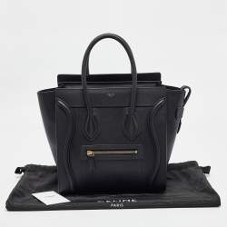 Celine Black Leather Micro Luggage Tote