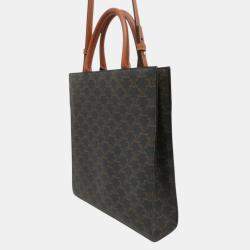 Celine Tan Triomphe Canvas Leather Vertical Cabas Small bag