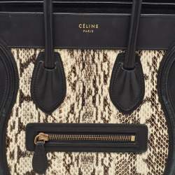 Celine Multicolor Leather and Snakeskin Micro Luggage Tote