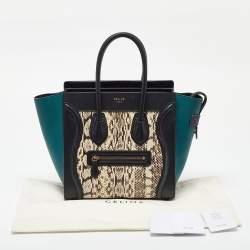 Celine Multicolor Leather and Snakeskin Micro Luggage Tote