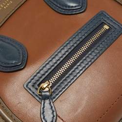 Pre Owned Celine Tri Color Leather Nano Luggage Tote