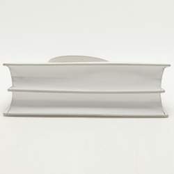 Pre Owned Celine White Leather Medium Clasp Top Handle Bag