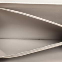 Pre Owned Celine White Leather Medium Clasp Top Handle Bag