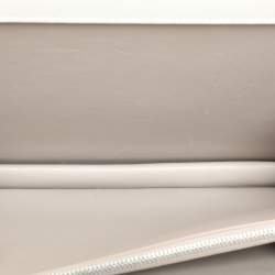 Pre Owned Celine White Leather Medium Clasp Top Handle Bag