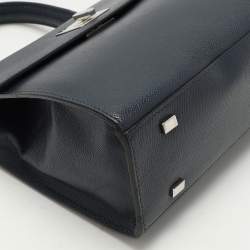 Celine Blue Leather Vintage Top Handle Bag