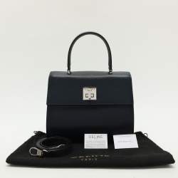 Celine Blue Leather Vintage Top Handle Bag