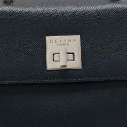 Celine Blue Leather Vintage Top Handle Bag