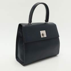 Celine Blue Leather Vintage Top Handle Bag