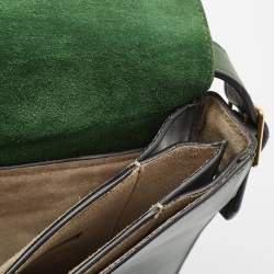 Pre Owned Celine Green Leather Diamond Clutch Bag