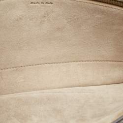 Pre Owned Celine Green Leather Diamond Clutch Bag