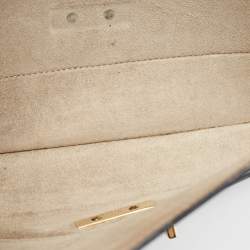 Pre Owned Celine Green Leather Diamond Clutch Bag