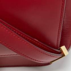 Celine Red Leather Small Classic Box Crossbody Bag