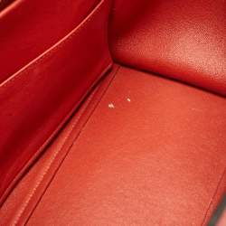 Pre Owned Celine Orange Leather and Suede Small Trapeze Top Handle Bag