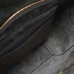 Pre Owned Celine Dark Grey Leather Micro Belt Top Handle Bag