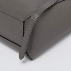 Pre Owned Celine Dark Grey Leather Micro Belt Top Handle Bag