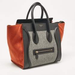 Celine Tricolor Felt and Leather Mini Luggage Tote