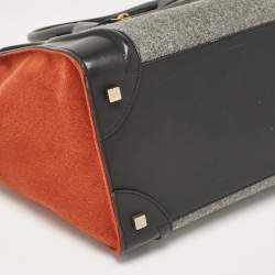 Celine Tricolor Felt and Leather Mini Luggage Tote