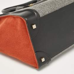 Celine Tricolor Felt and Leather Mini Luggage Tote