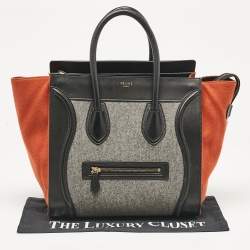 Celine Tricolor Felt and Leather Mini Luggage Tote