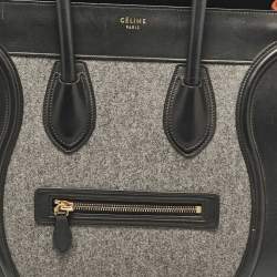 Celine Tricolor Felt and Leather Mini Luggage Tote