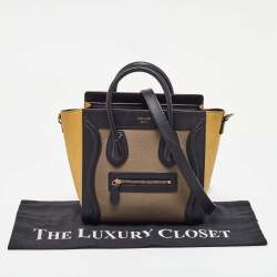 Pre Owned Celine Tricolor Leather Nano Luggage Tote