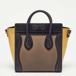 Pre Owned Celine Tricolor Leather Nano Luggage Tote