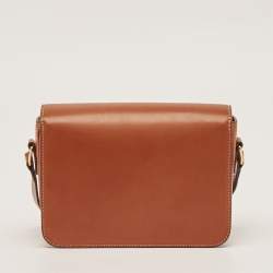 Celine Brown Leather Triomphe Shoulder Bag
