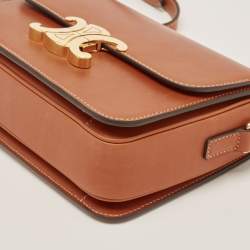 Celine Brown Leather Triomphe Shoulder Bag