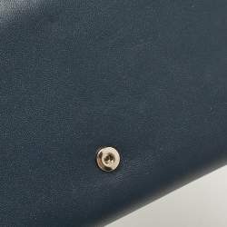 Celine Navy Blue/Burgundy Leather Frame Trifold Wallet