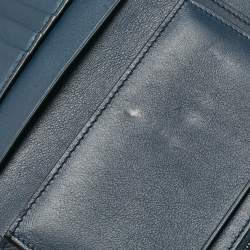 Celine Navy Blue/Burgundy Leather Frame Trifold Wallet