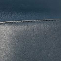Celine Navy Blue/Burgundy Leather Frame Trifold Wallet