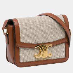 Celine Beige/Brown Teen Canvas Triomphe