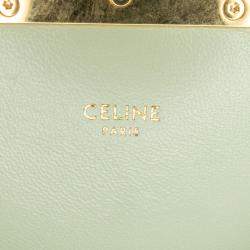 Celine Brown/Green Teen Triomphe Coated Canvas Crossbody