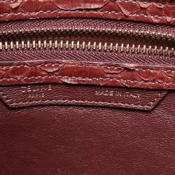 Celine Dark Burgundy Python Micro Luggage Tote