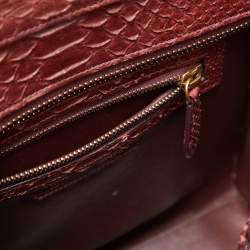 Celine Dark Burgundy Python Micro Luggage Tote