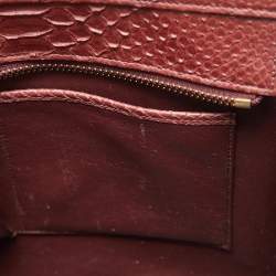 Celine Dark Burgundy Python Micro Luggage Tote