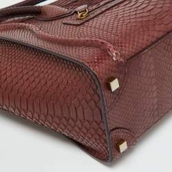 Celine Dark Burgundy Python Micro Luggage Tote