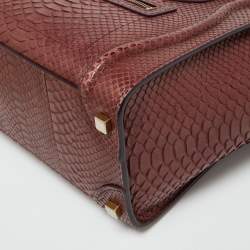 Celine Dark Burgundy Python Micro Luggage Tote
