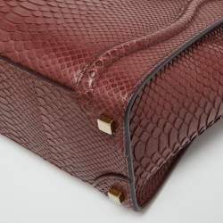 Celine Dark Burgundy Python Micro Luggage Tote