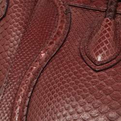 Celine Dark Burgundy Python Micro Luggage Tote