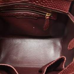 Celine Dark Burgundy Python Micro Luggage Tote