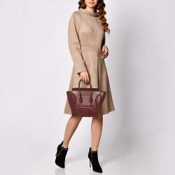 Celine Dark Burgundy Python Micro Luggage Tote