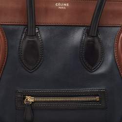 Celine Tricolor Leather Mini Luggage Tote