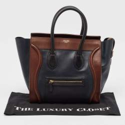 Celine Tricolor Leather Mini Luggage Tote