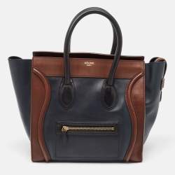 Celine Tricolor Leather Mini Luggage Tote