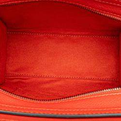 Celine Red Nano Luggage Tote Leather Satchel