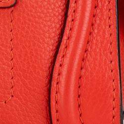 Celine Red Nano Luggage Tote Leather Satchel