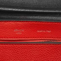 Pre Owned Celine Orange Leather and Suede Medium Trapeze Top Handle Bag