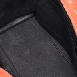 Pre Owned Celine Orange Leather and Suede Medium Trapeze Top Handle Bag