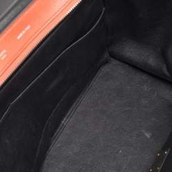 Pre Owned Celine Orange Leather and Suede Medium Trapeze Top Handle Bag